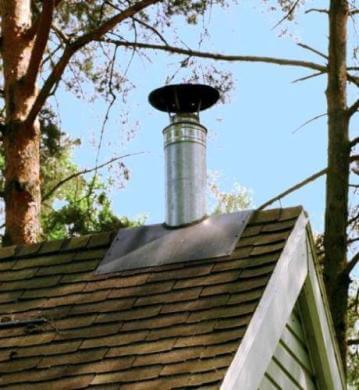 Стальной коаксиальный дымоход - труба в трубе, для газового котла на крыше частного дома