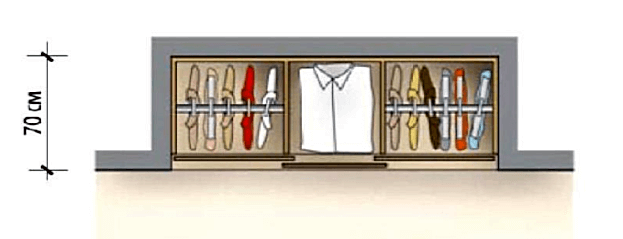 Шкаф для одежды в нише